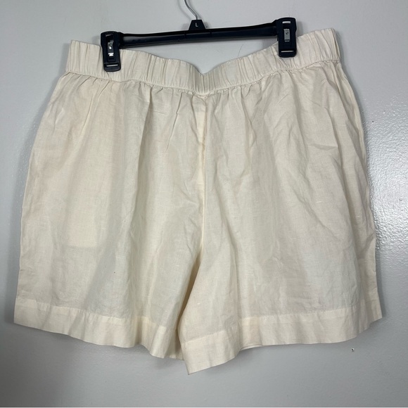 Pact Canopy Organic Cotton Linen Blend High-Waisted Shorts Bone XL 16/18/20 - Picture 4 of 12
